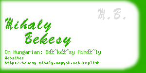 mihaly bekesy business card